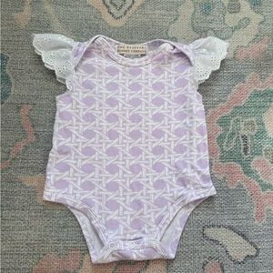 The Beaufort Bonnet Company Lavender Patterned Bodysuit